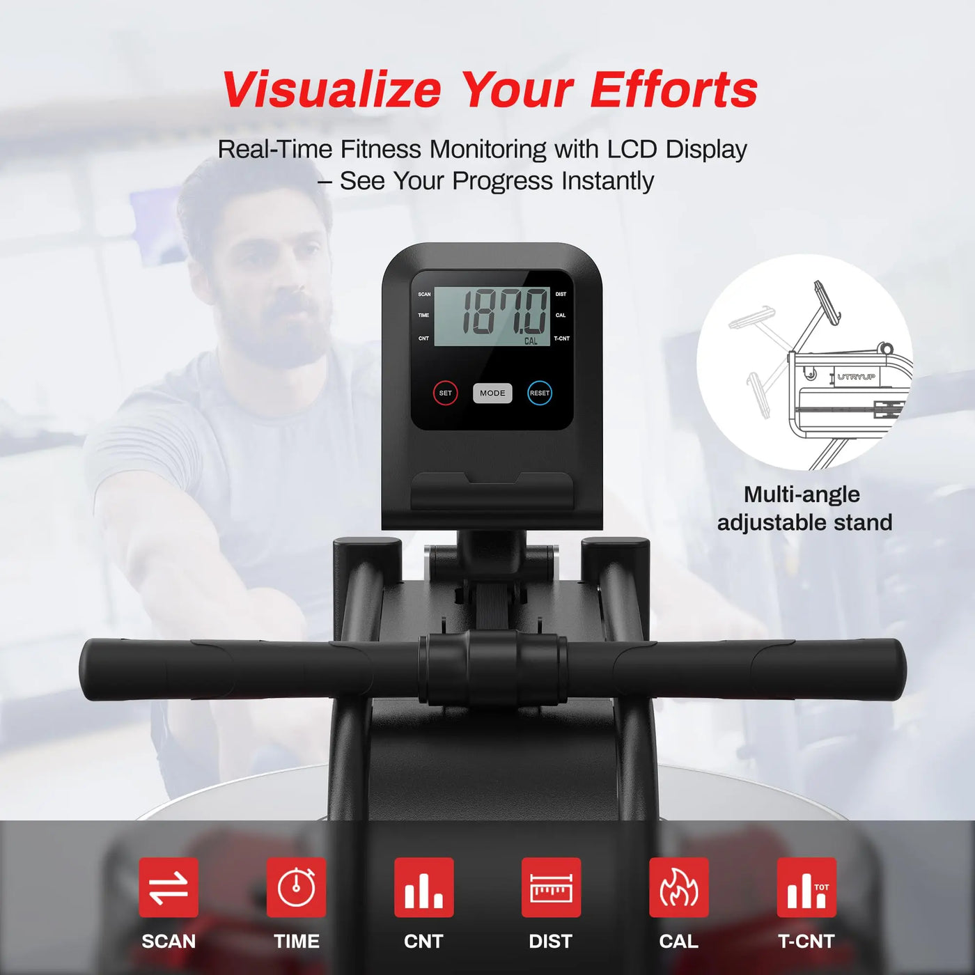 Compact Rowing Machine Home Gym Fitness