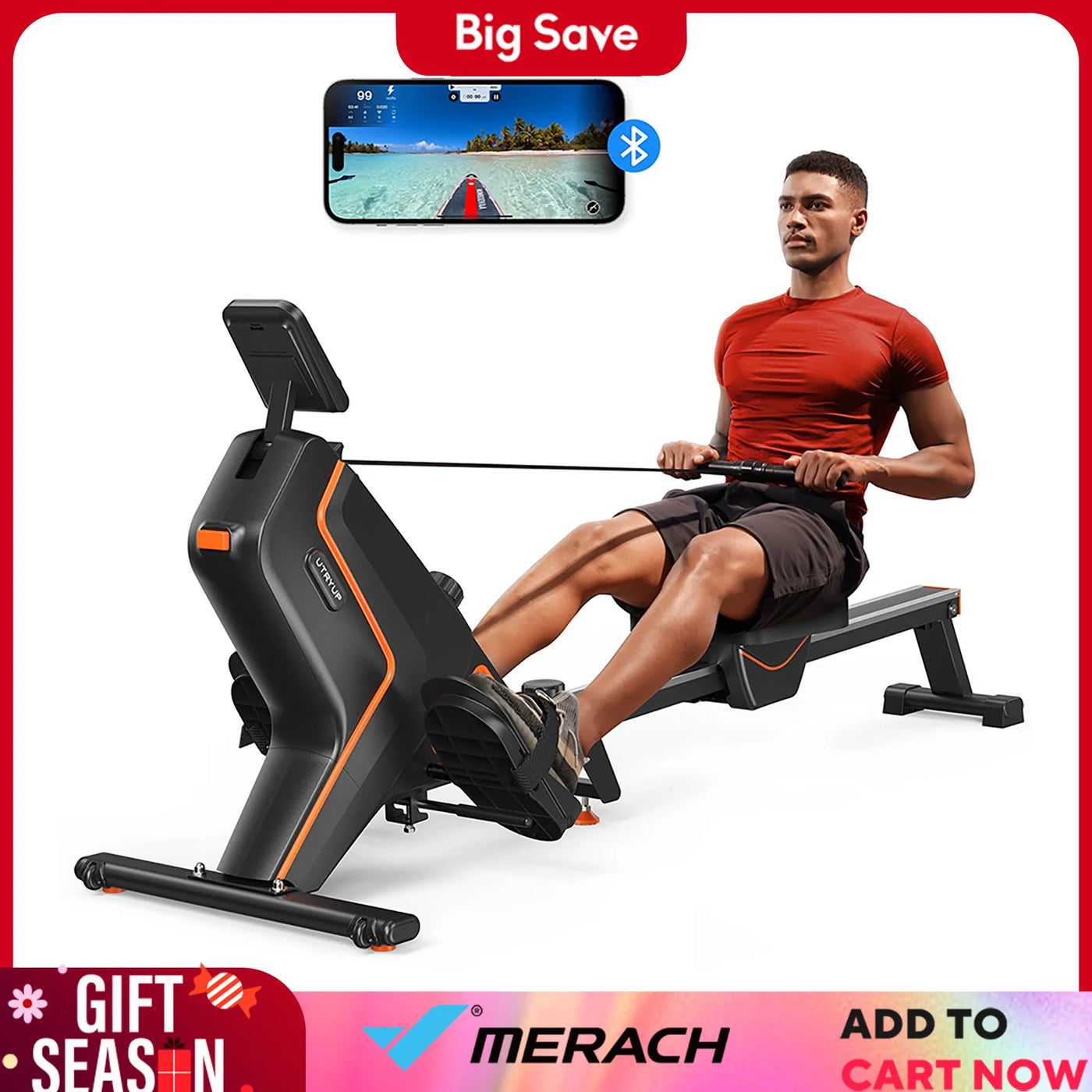 Compact Rowing Machine Home Gym Fitness