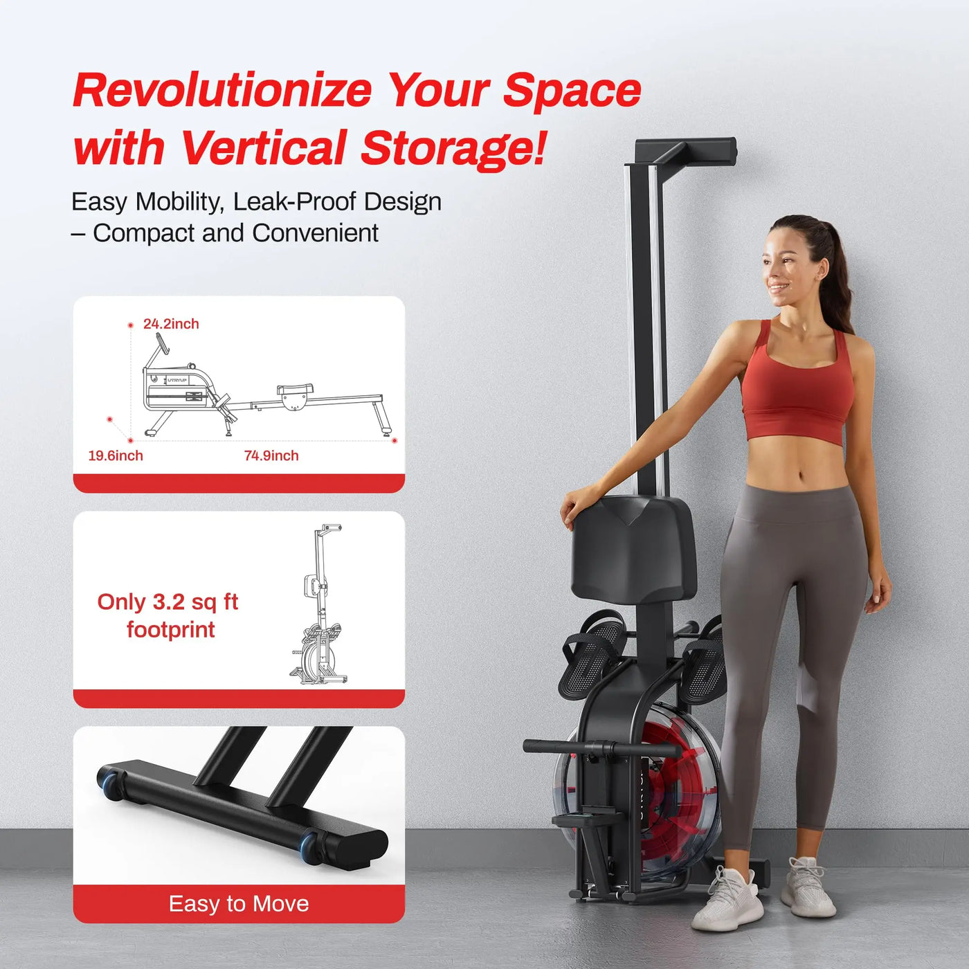 Compact Rowing Machine Home Gym Fitness