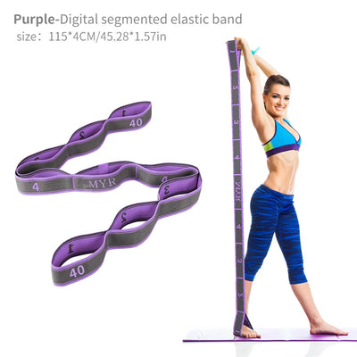 Elastic Yoga Stretching Strap with Loops,