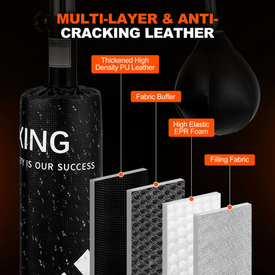 5 in 1 Punching Bag with Stand for Adult & Kids, Freestanding Speed Bag Hitting Target