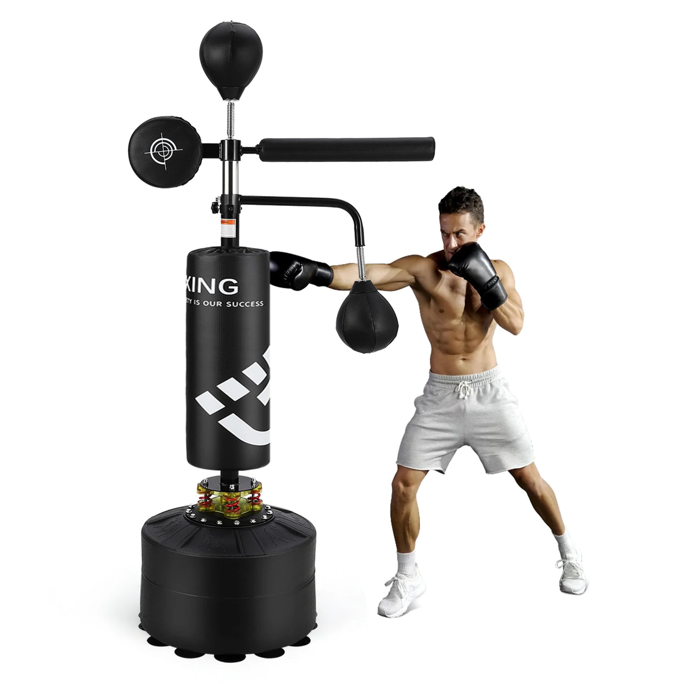 5 in 1 Punching Bag with Stand for Adult & Kids, Freestanding Speed Bag Hitting Target