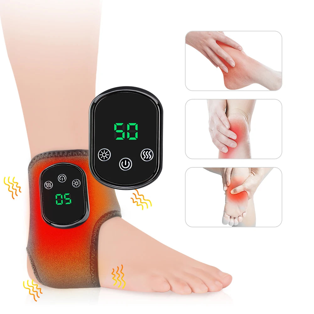 Electric Foot Ankle Massager With Heat & Vibration Cordless