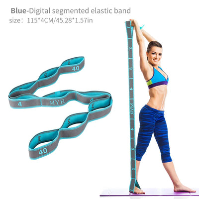 Elastic Yoga Stretching Strap with Loops,