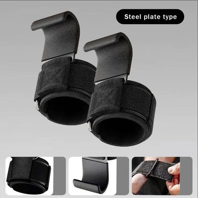 Gym Fitness Hook Weight Strap Pull-Ups Power Lifting Gloves