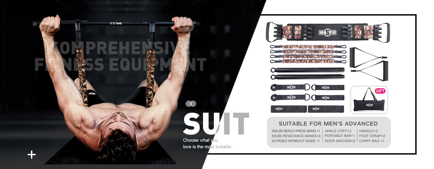 INNSTAR Bench Press Resistance Bands Chest Expander Push-ups Muscle