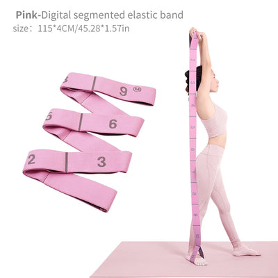 Elastic Yoga Stretching Strap with Loops,