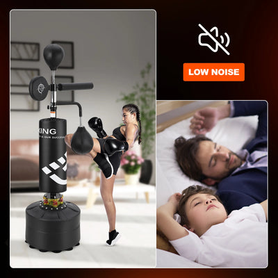 5 in 1 Punching Bag with Stand for Adult & Kids, Freestanding Speed Bag Hitting Target