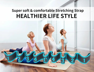 Elastic Yoga Stretching Strap with Loops,