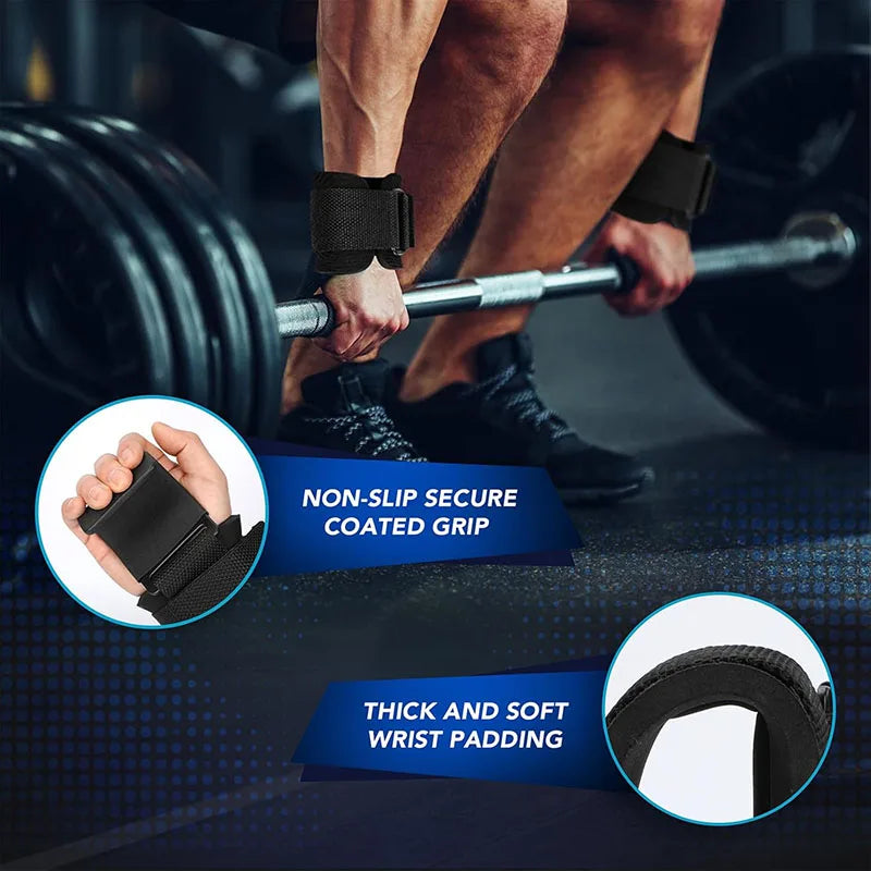 Gym Fitness Hook Weight Strap Pull-Ups Power Lifting Gloves