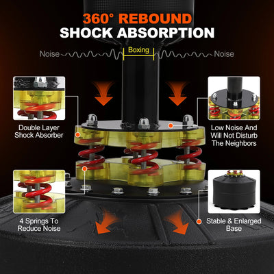 5 in 1 Punching Bag with Stand for Adult & Kids, Freestanding Speed Bag Hitting Target