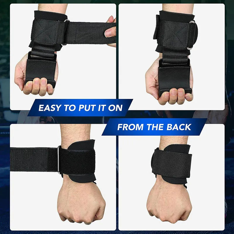 Gym Fitness Hook Weight Strap Pull-Ups Power Lifting Gloves