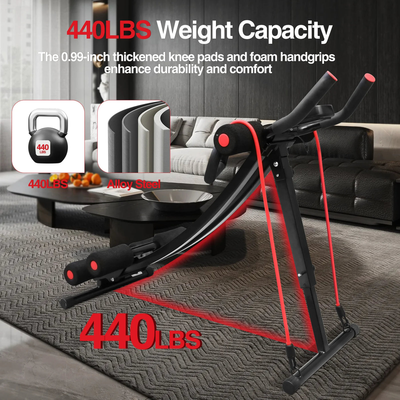 GIKPAL Foldable Ab Machine Ab Workout Equipment for Home Gym,