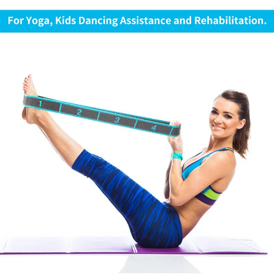 Elastic Yoga Stretching Strap with Loops,