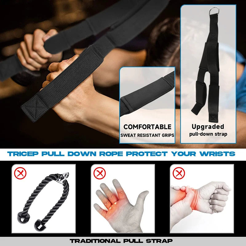 Tricep Rope Cable Attachment,Triceps Extension Straps, Gym Equipment,