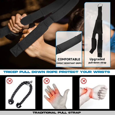 Tricep Rope Cable Attachment,Triceps Extension Straps, Gym Equipment,