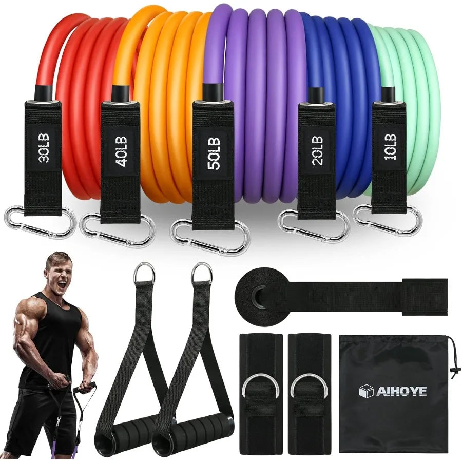 Resistance Bands, Exercise Bands with Handles Stretch Bands