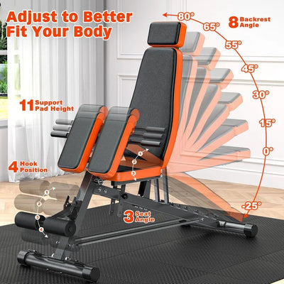 Roman Chair, Adjustable Weight Bench Back Extension Machine for Home Gym,