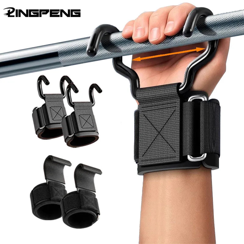 Gym Fitness Hook Weight Strap Pull-Ups Power Lifting Gloves