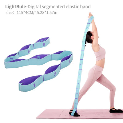 Elastic Yoga Stretching Strap with Loops,