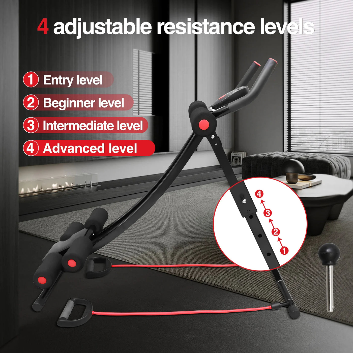 GIKPAL Foldable Ab Machine Ab Workout Equipment for Home Gym,