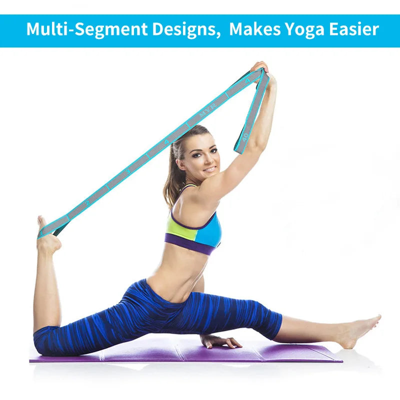 Elastic Yoga Stretching Strap with Loops,