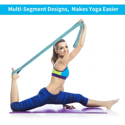 Elastic Yoga Stretching Strap with Loops,