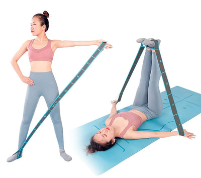 Elastic Yoga Stretching Strap with Loops,
