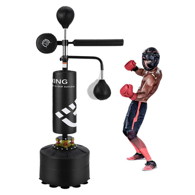 5 in 1 Punching Bag with Stand for Adult & Kids, Freestanding Speed Bag Hitting Target