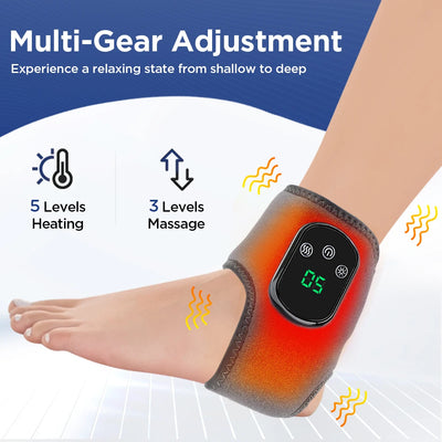 Electric Foot Ankle Massager With Heat & Vibration Cordless