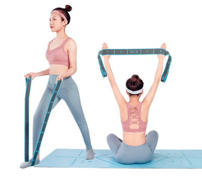 Elastic Yoga Stretching Strap with Loops,