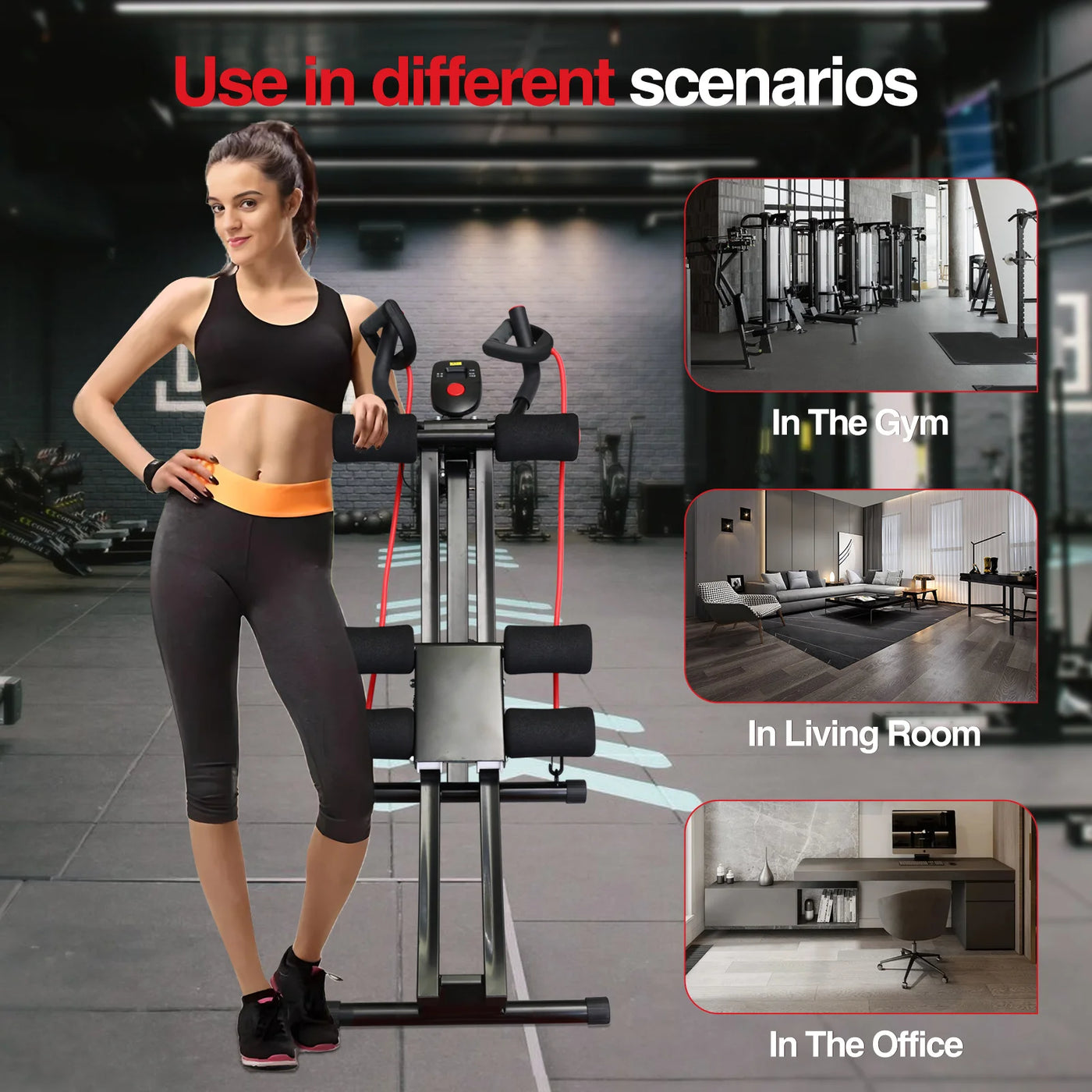 GIKPAL Foldable Ab Machine Ab Workout Equipment for Home Gym,